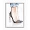 Stupell Industries Fashion Heels Women's Denim Cuff Watercolor Gray Framed Wall Art
